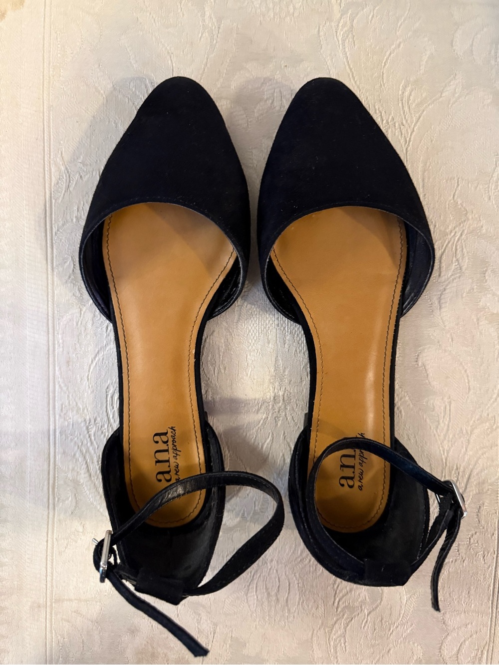 ANA Open-Toe Ankle-Strap Flats in Black 🖤 ✨